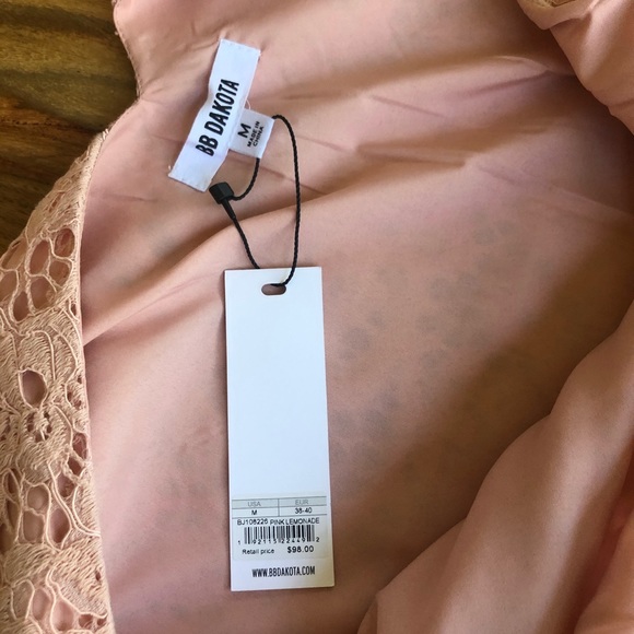 🌸BB DAKOTA PINK LEMONADE LOST IN LACE DRESS SZ M - Picture 9 of 11